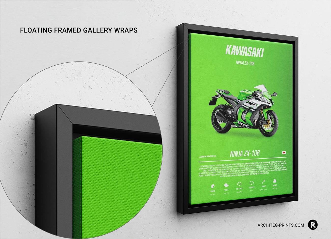 Kawasaki Ninja ZX-10R - Superbike Motorcycle Poster Print